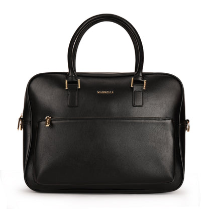 Magnolia PU Leather  Black Laptopbag