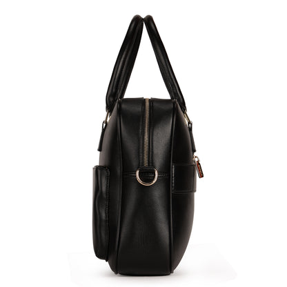 Magnolia PU Leather  Black Laptopbag