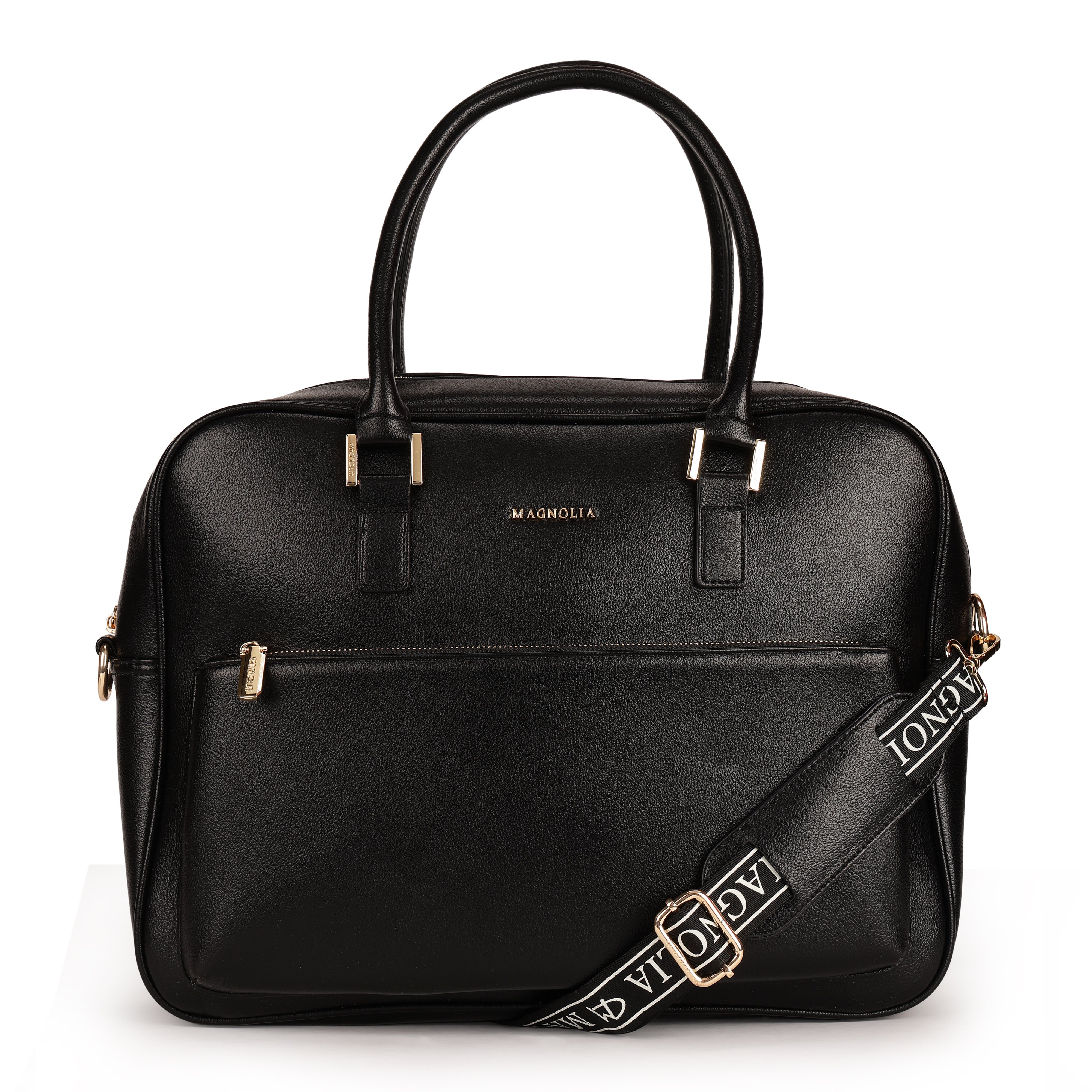 Magnolia PU Leather  Black Laptopbag