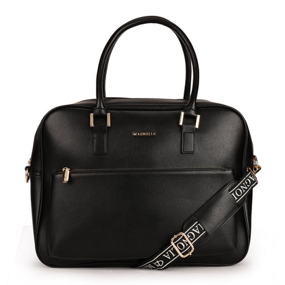 Magnolia PU Leather  Black Laptopbag