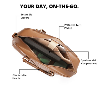 Magnolia PU Leather  Brown Laptopbag