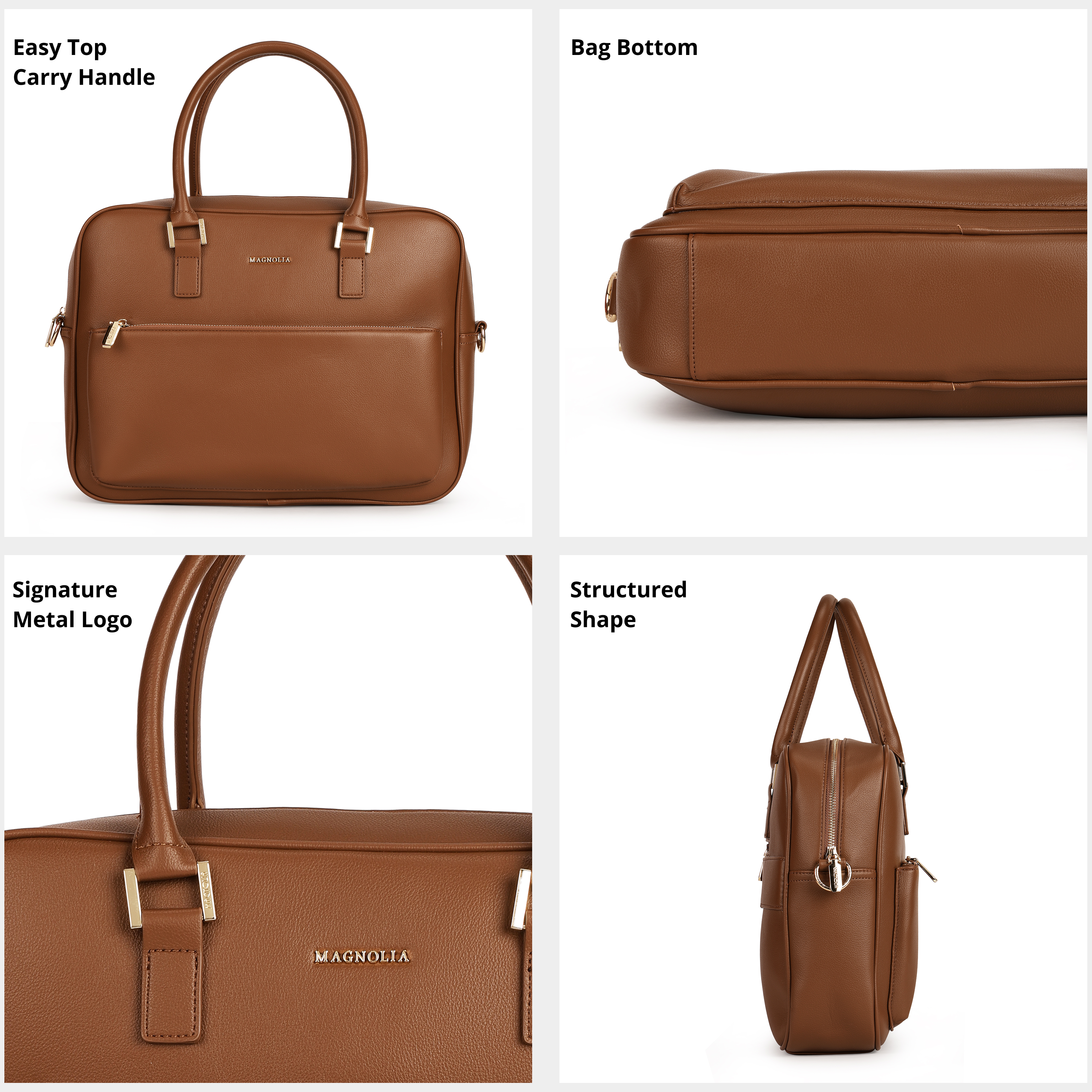 Magnolia PU Leather  Brown Laptopbag