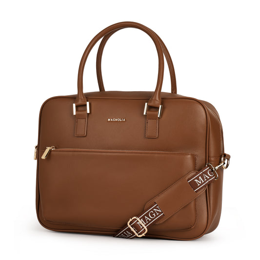 Magnolia PU Leather  Brown Laptopbag
