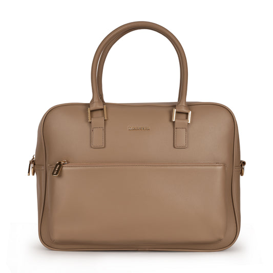 Magnolia PU Leather  Taupe Laptopbag