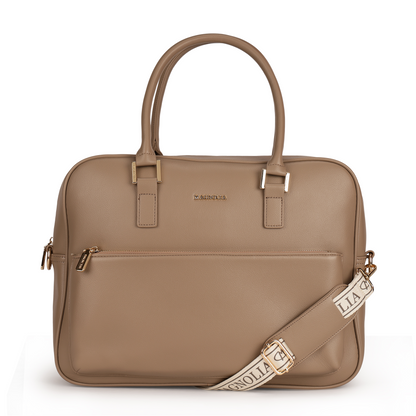 Magnolia PU Leather  Taupe Laptopbag