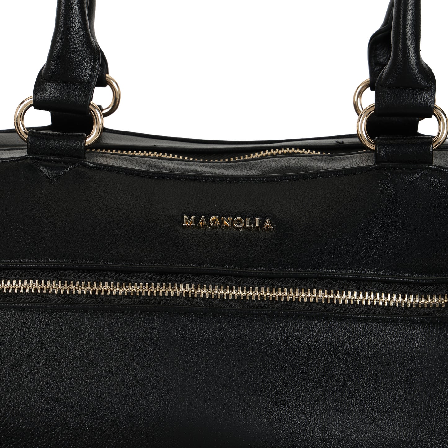 Magnolia PU Leather  Black Duffle Bag