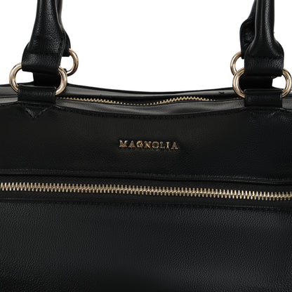 Magnolia PU Leather  Black Duffle Bag