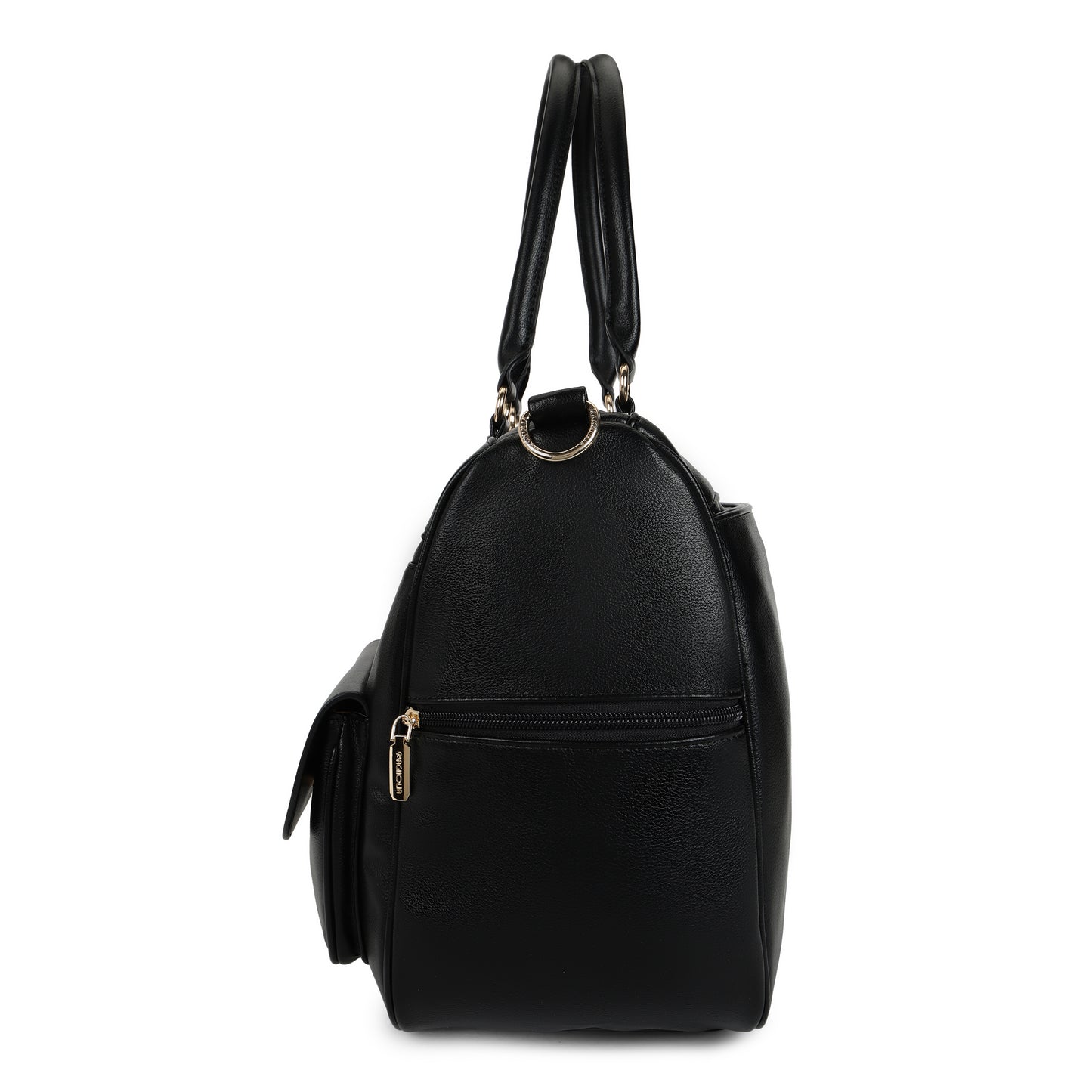Magnolia PU Leather  Black Duffle Bag