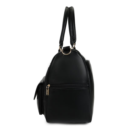 Magnolia PU Leather  Black Duffle Bag