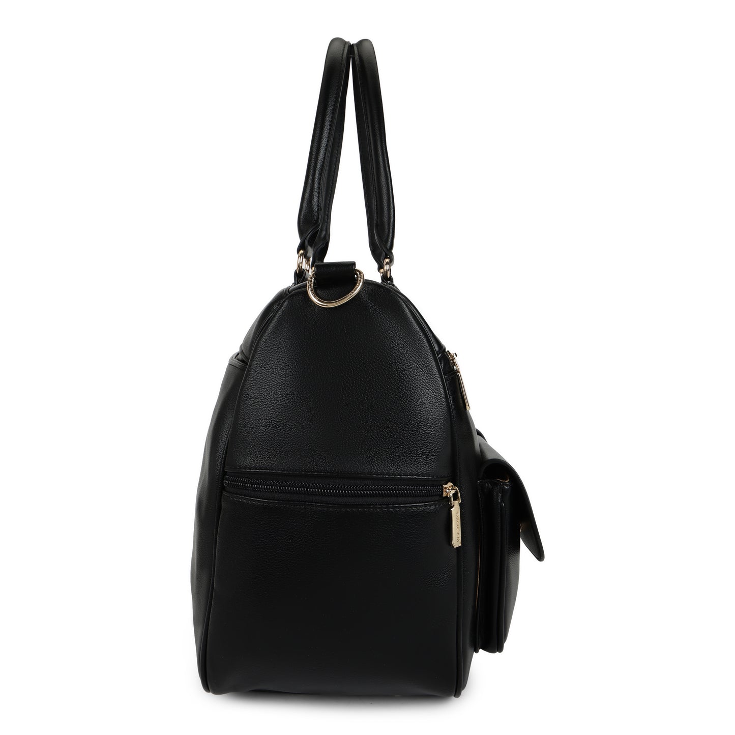 Magnolia PU Leather  Black Duffle Bag