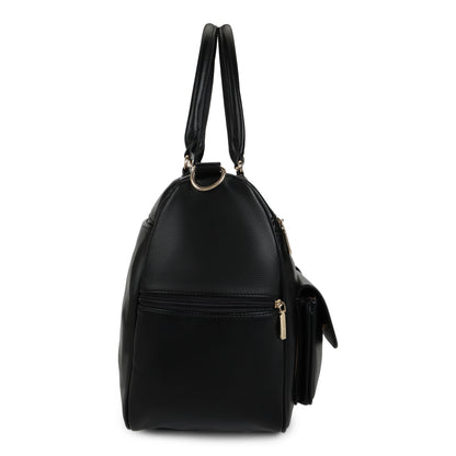 Magnolia PU Leather  Black Duffle Bag