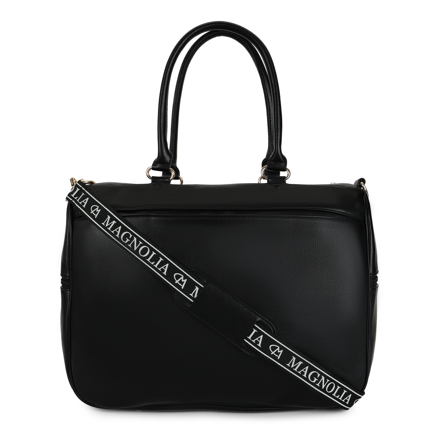 Magnolia PU Leather  Black Duffle Bag