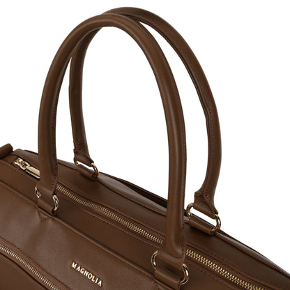 Magnolia PU Leather  Brown Duffle Bag