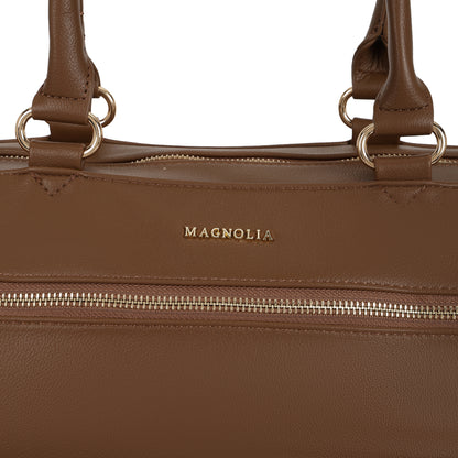 Magnolia PU Leather  Brown Duffle Bag