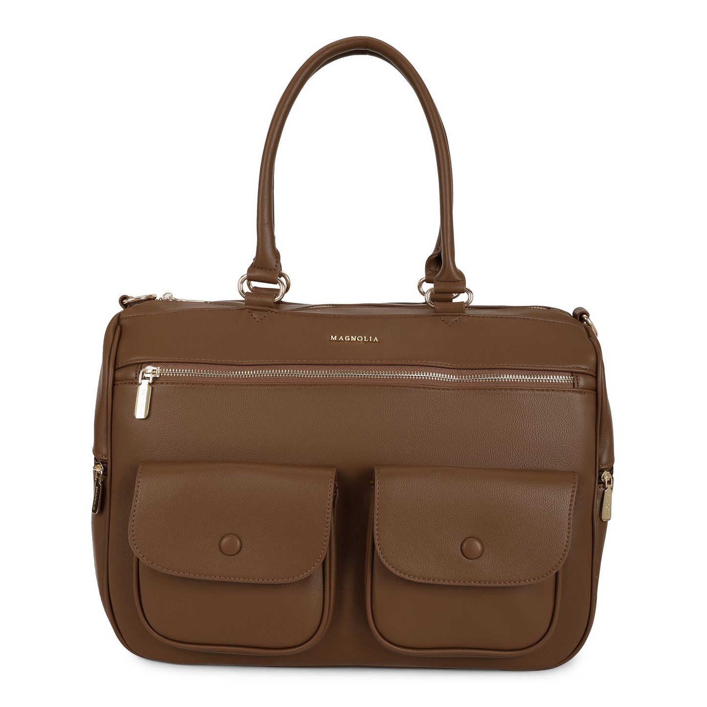 Magnolia PU Leather  Brown Duffle Bag