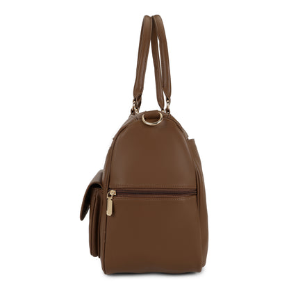Magnolia PU Leather  Brown Duffle Bag