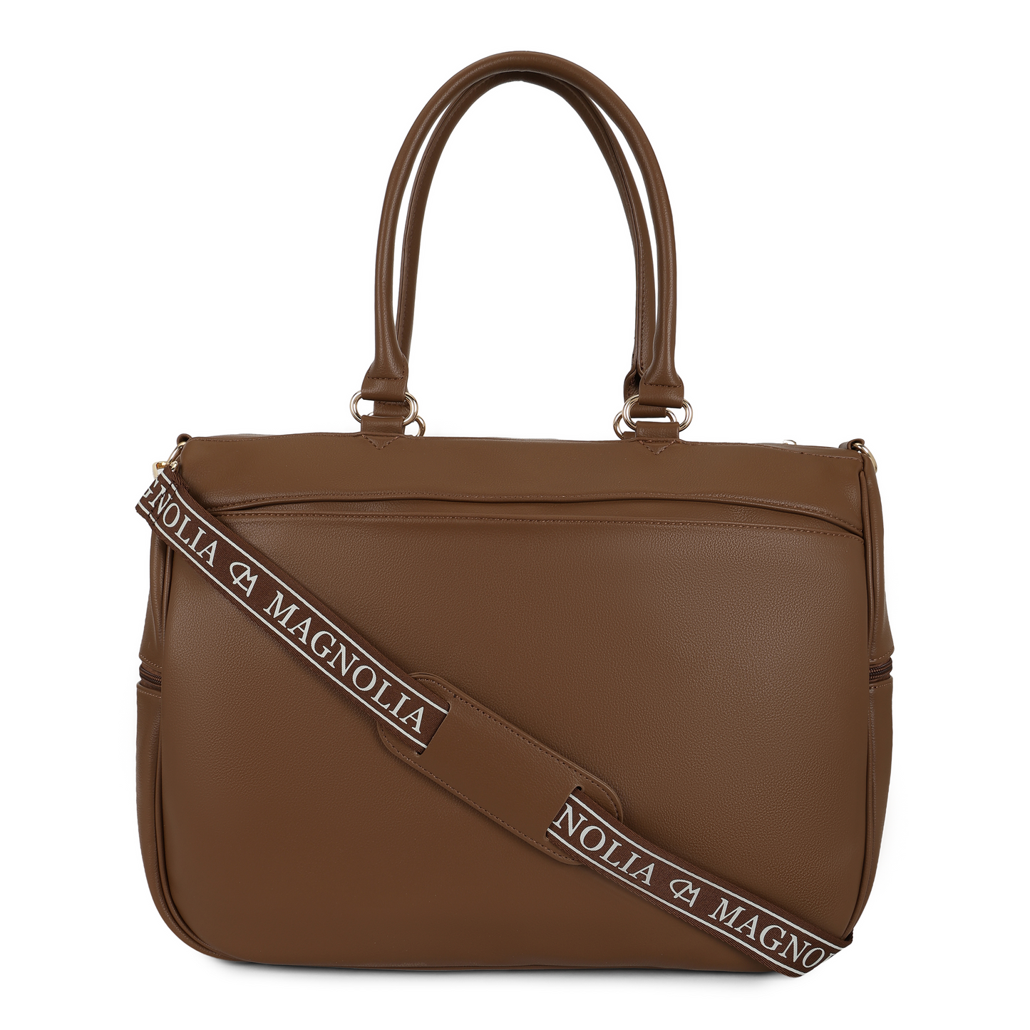 Magnolia PU Leather  Brown Duffle Bag