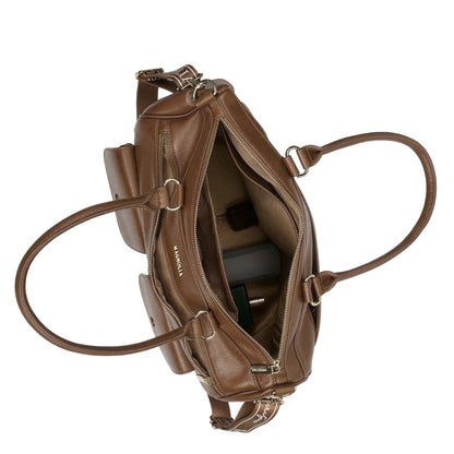 Magnolia PU Leather  Brown Duffle Bag
