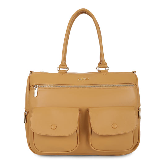 Magnolia PU Leather  Yellow Duffle Bag