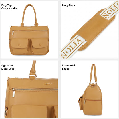 Magnolia PU Leather  Yellow Duffle Bag