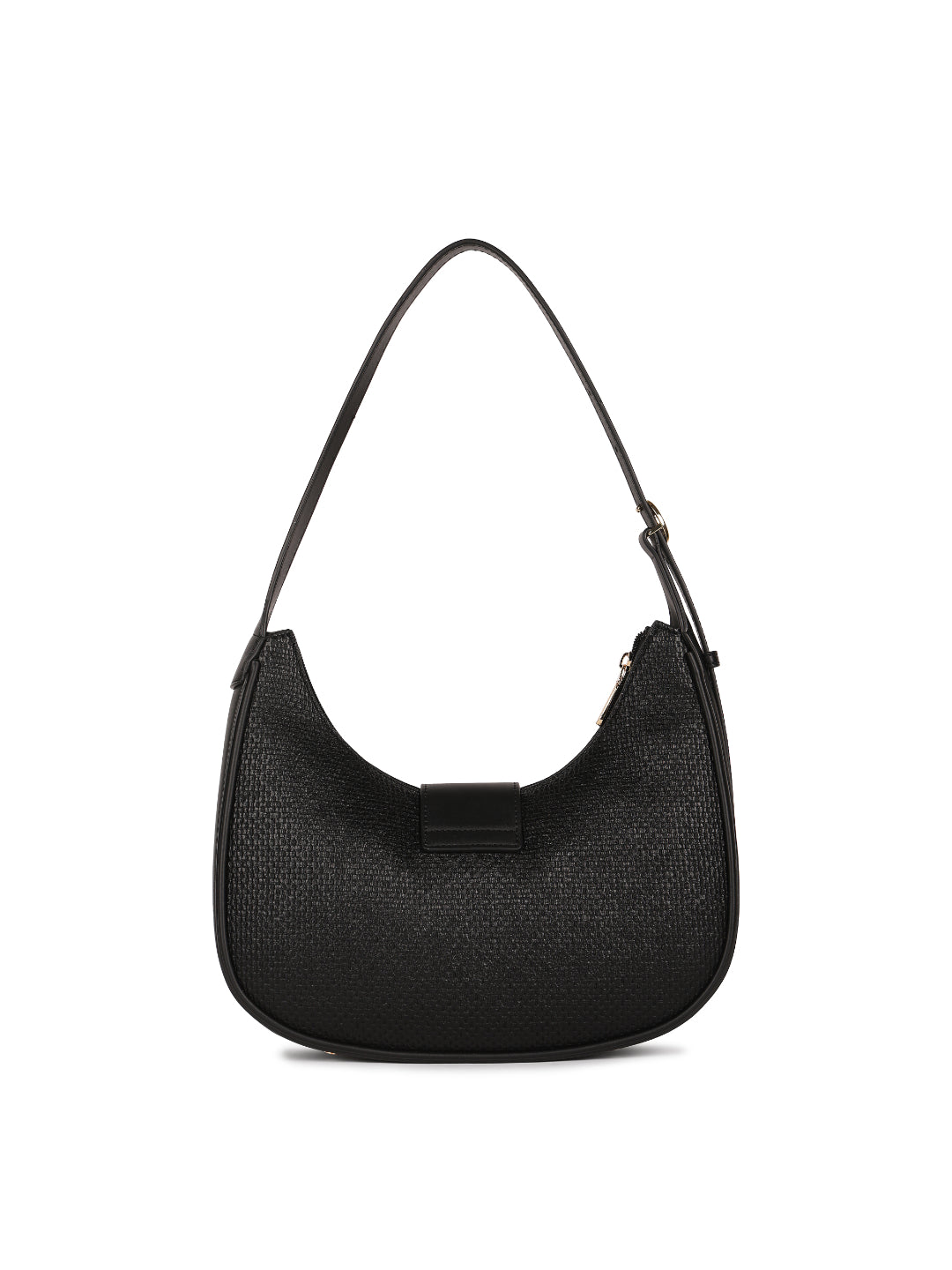 Magnolia Black PU Leather Textured One Size Women Shoulder Bag