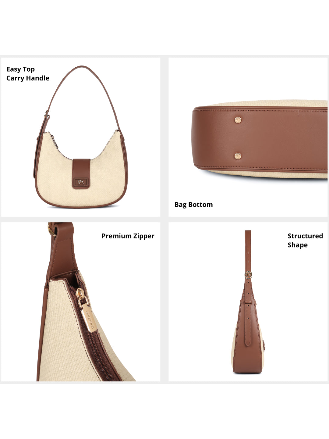 Magnolia Brown PU Leather Textured One Size Women Shoulder Bag