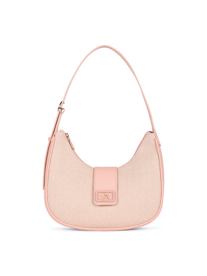 Magnolia Pink PU Leather Textured One Size Women Shoulder Bag