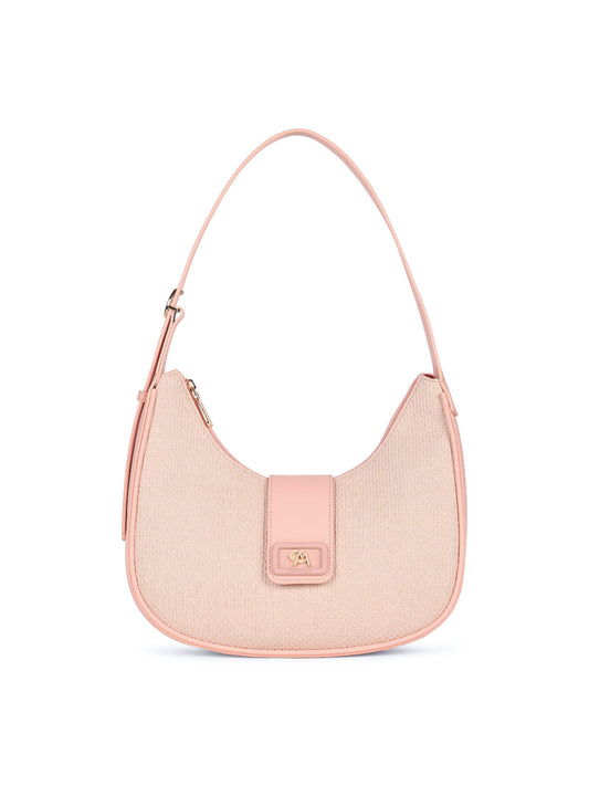 Magnolia Pink PU Leather Textured One Size Women Shoulder Bag