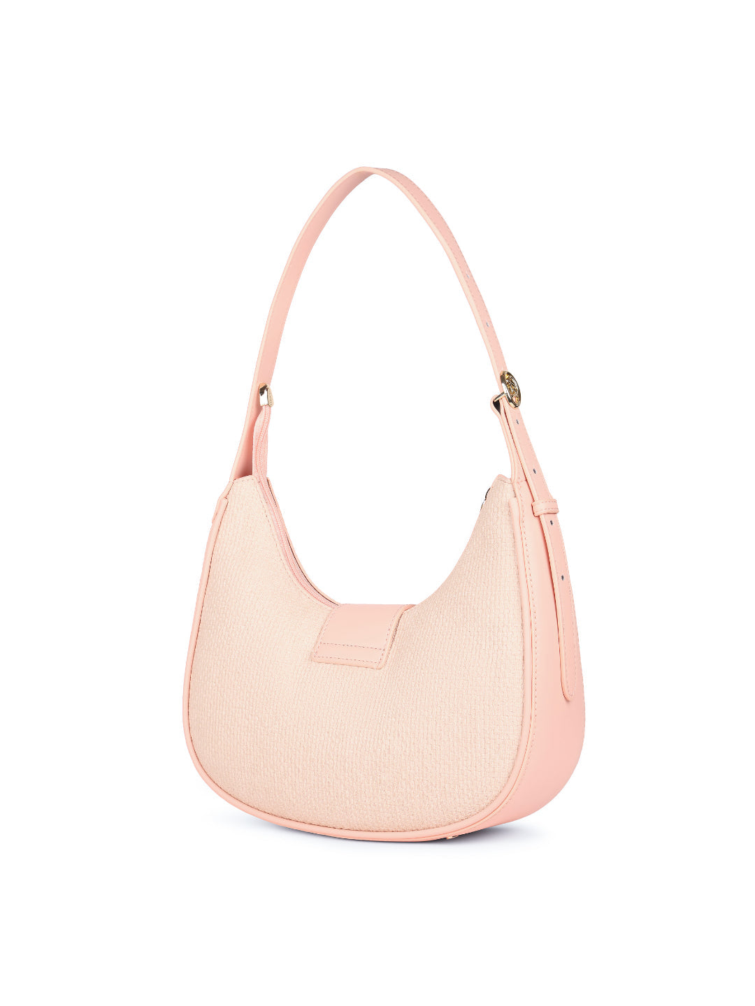 Magnolia Pink PU Leather Textured One Size Women Shoulder Bag