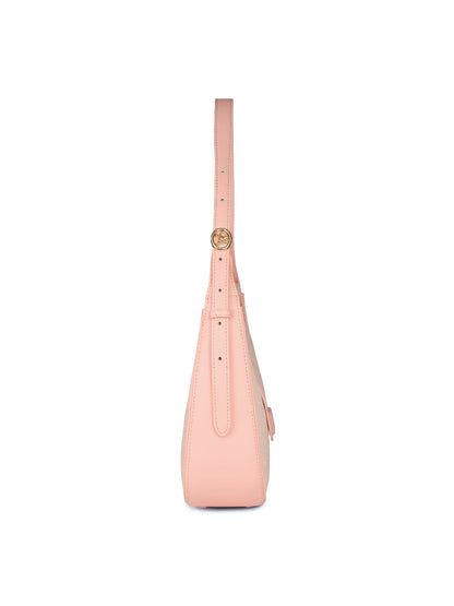 Magnolia Pink PU Leather Textured One Size Women Shoulder Bag