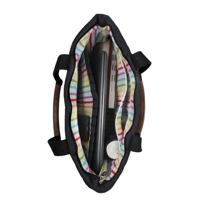 Magnolia Women Black Tote Bag