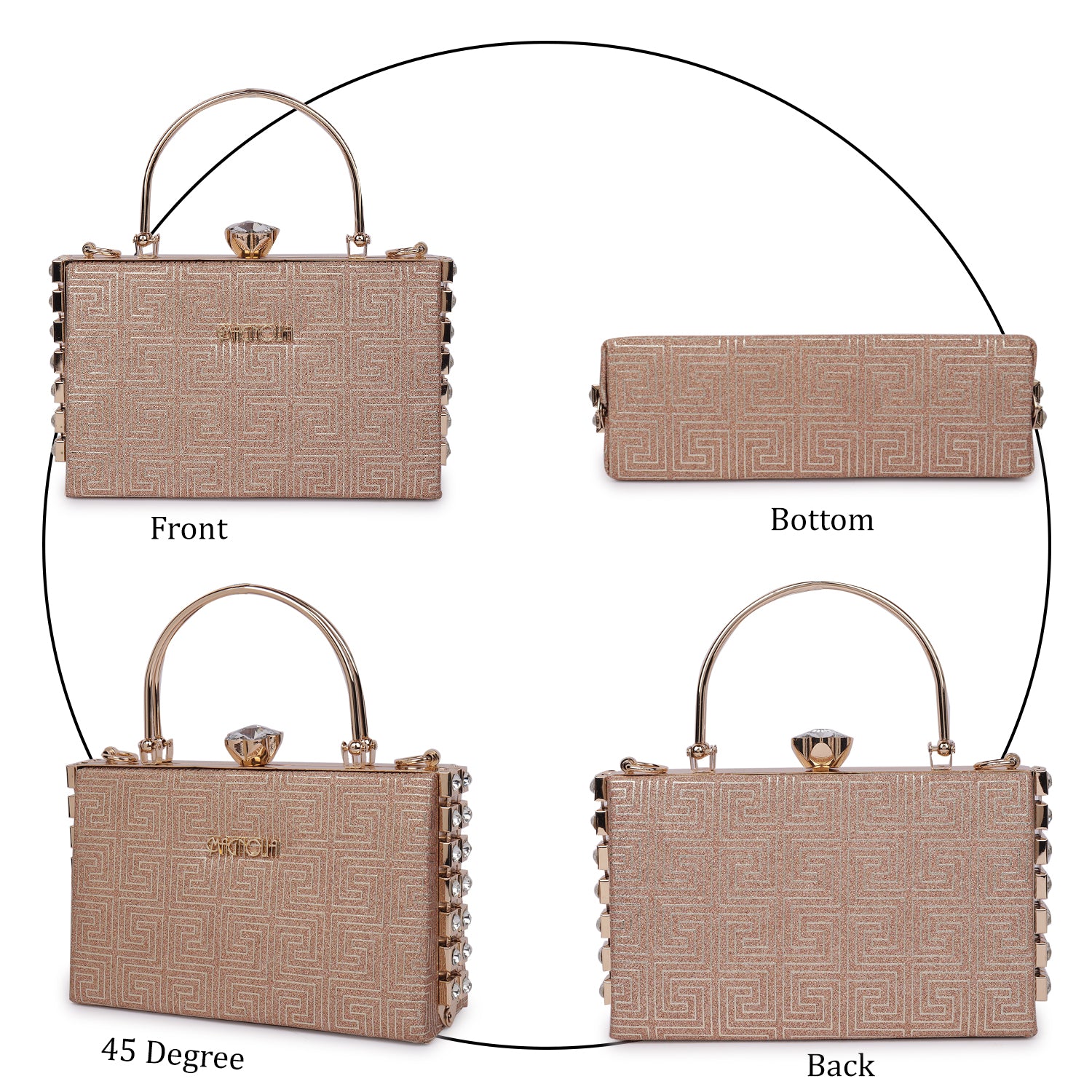 Crystal Mosaic Framed Clutch