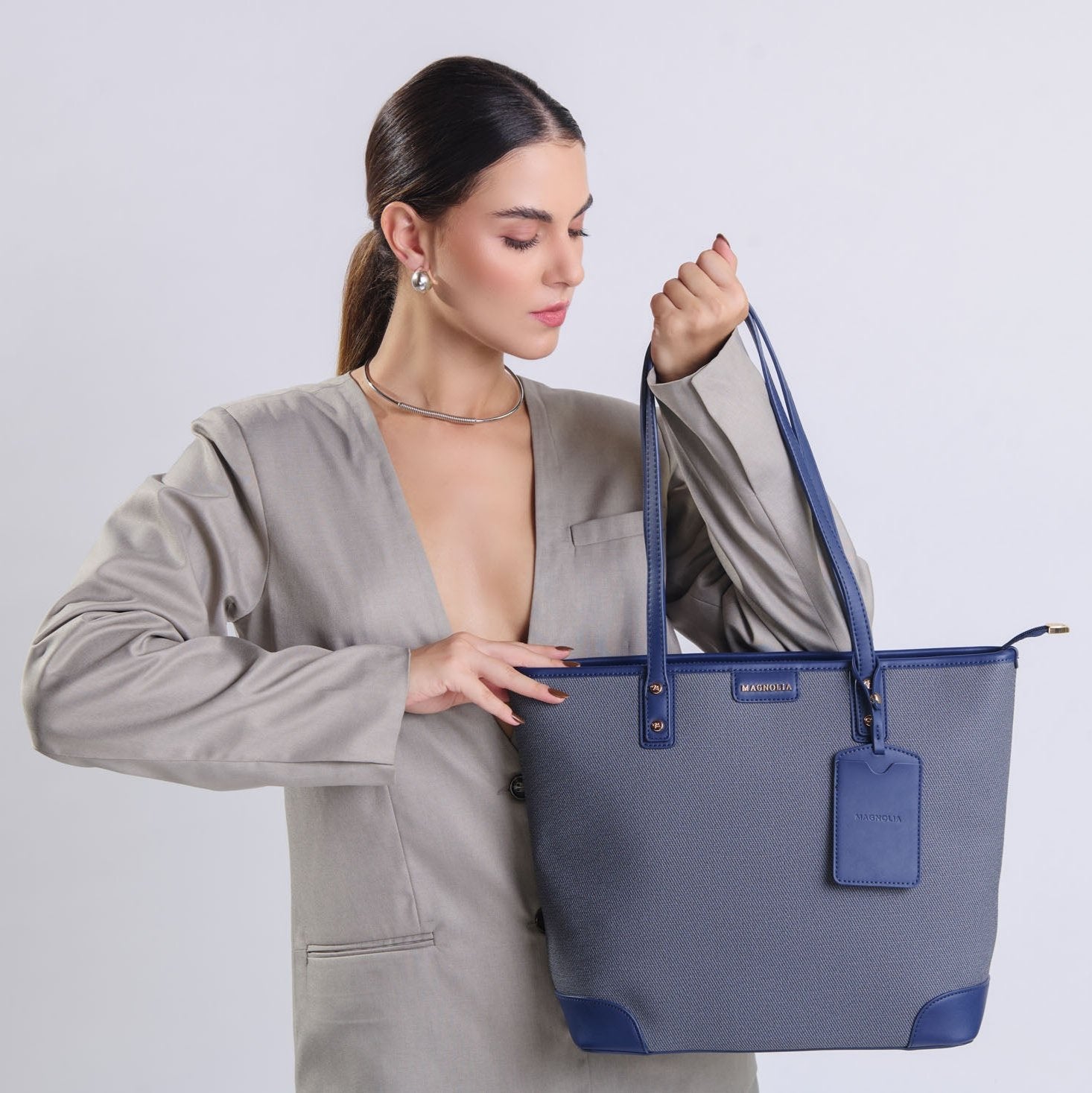 Magnolia Gloria Denim Tote Blue