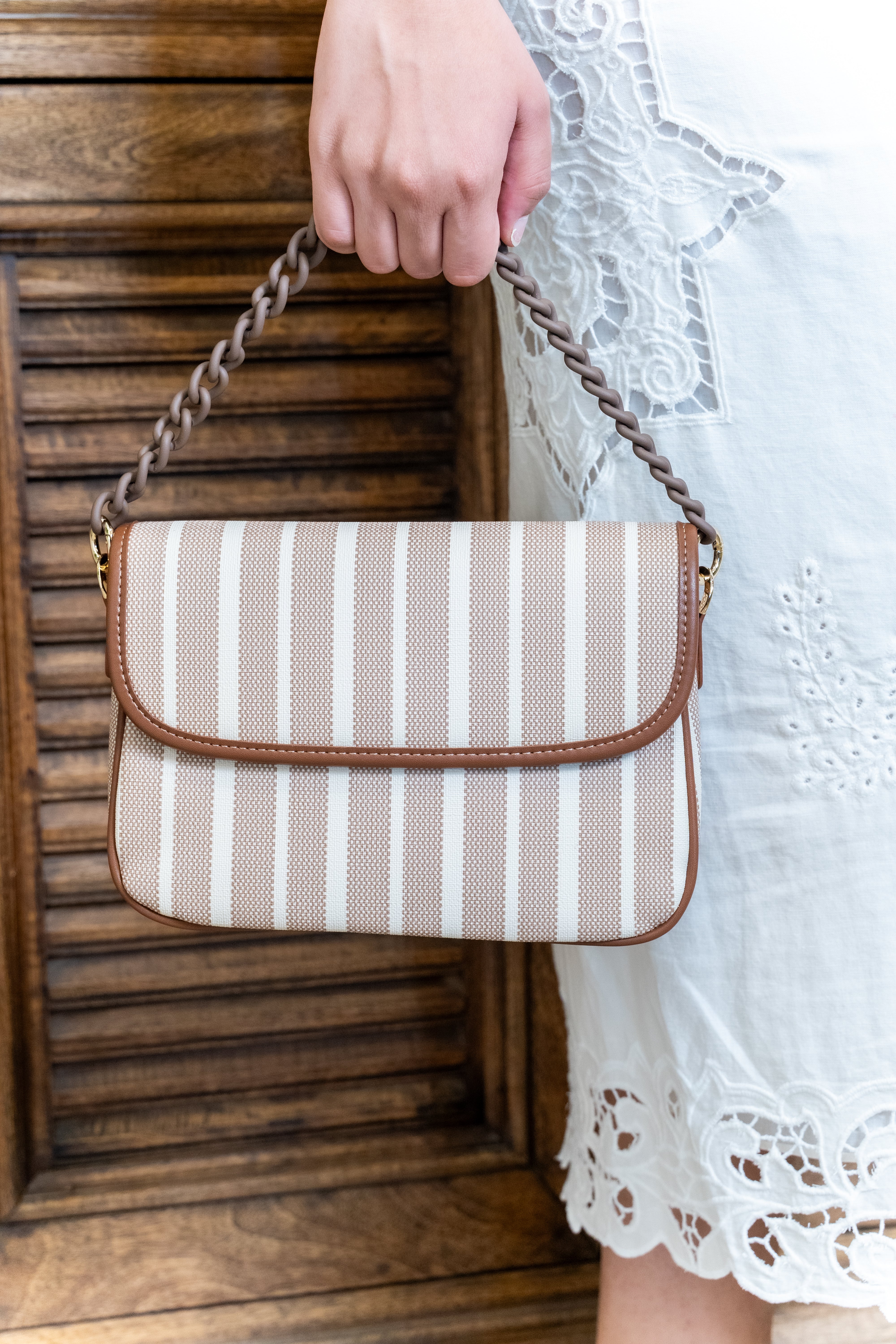 Sandy Stripe Flap Bag