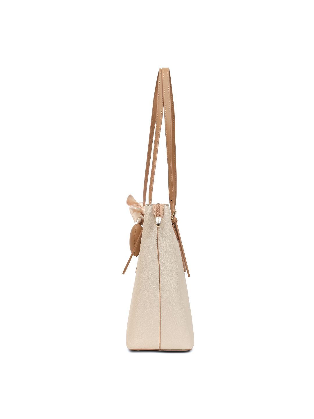 Magnolia White Solid One Size PU Leather Tote