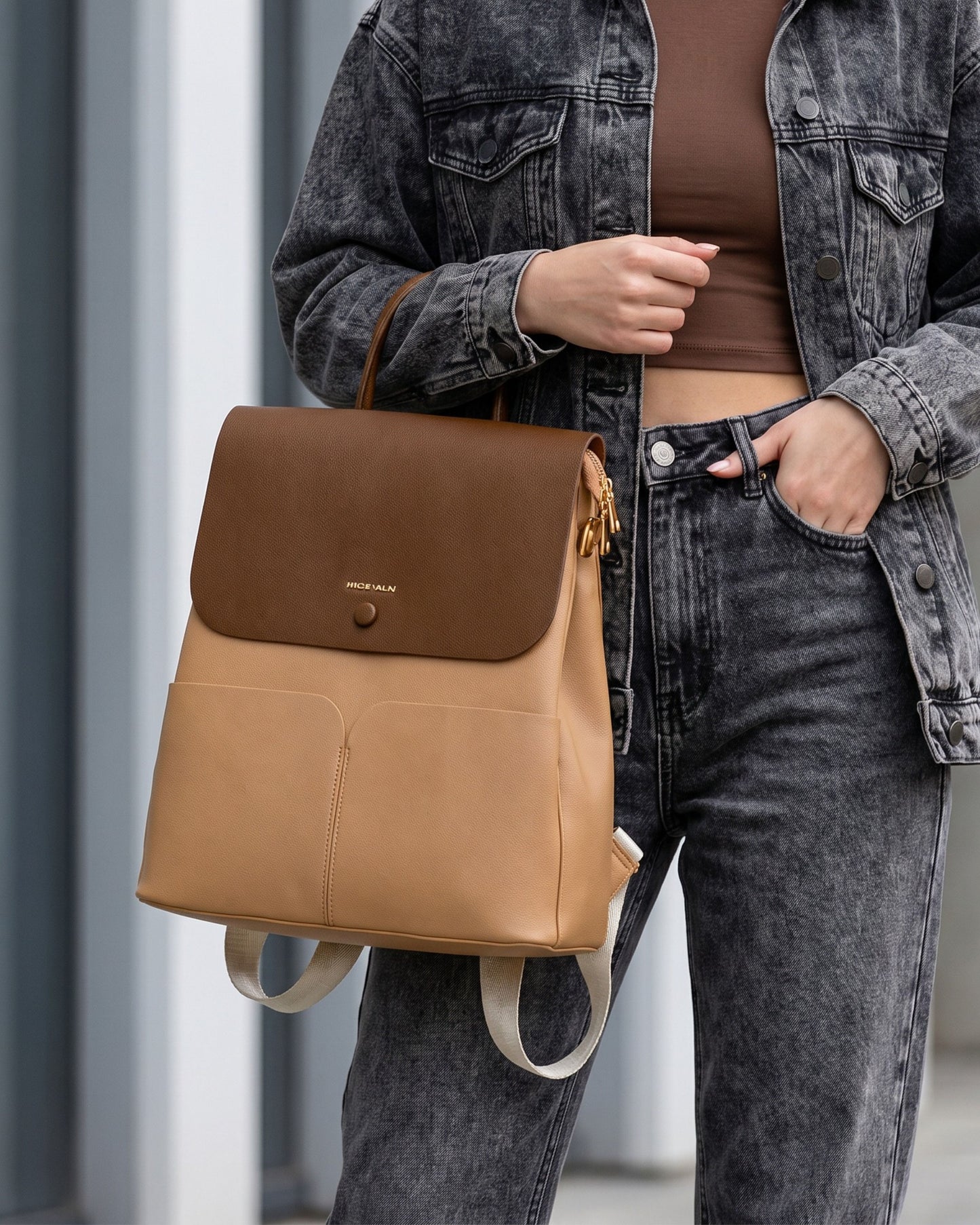 Magnolia Stylish PU Leather Backpack Spacious & Trendy Travel Bag for Women