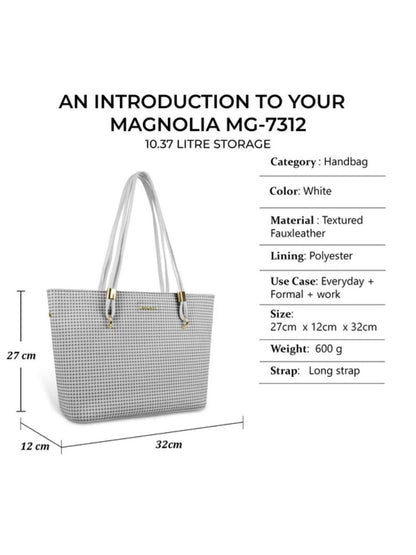Magnolia Stylish Textured Tote Bag for Women with Spacious Compartments