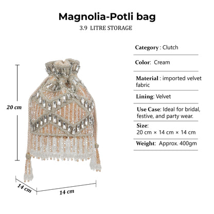 Magnolia Rose Gold Velvet Embellished Women Potli