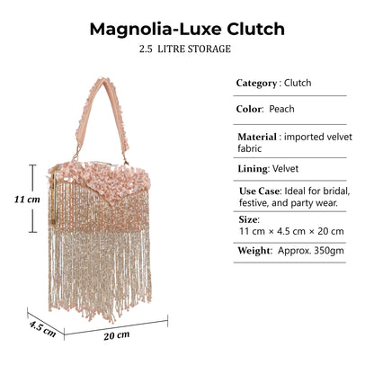 Magnolia Pink Velvet Embellished Women Clutch