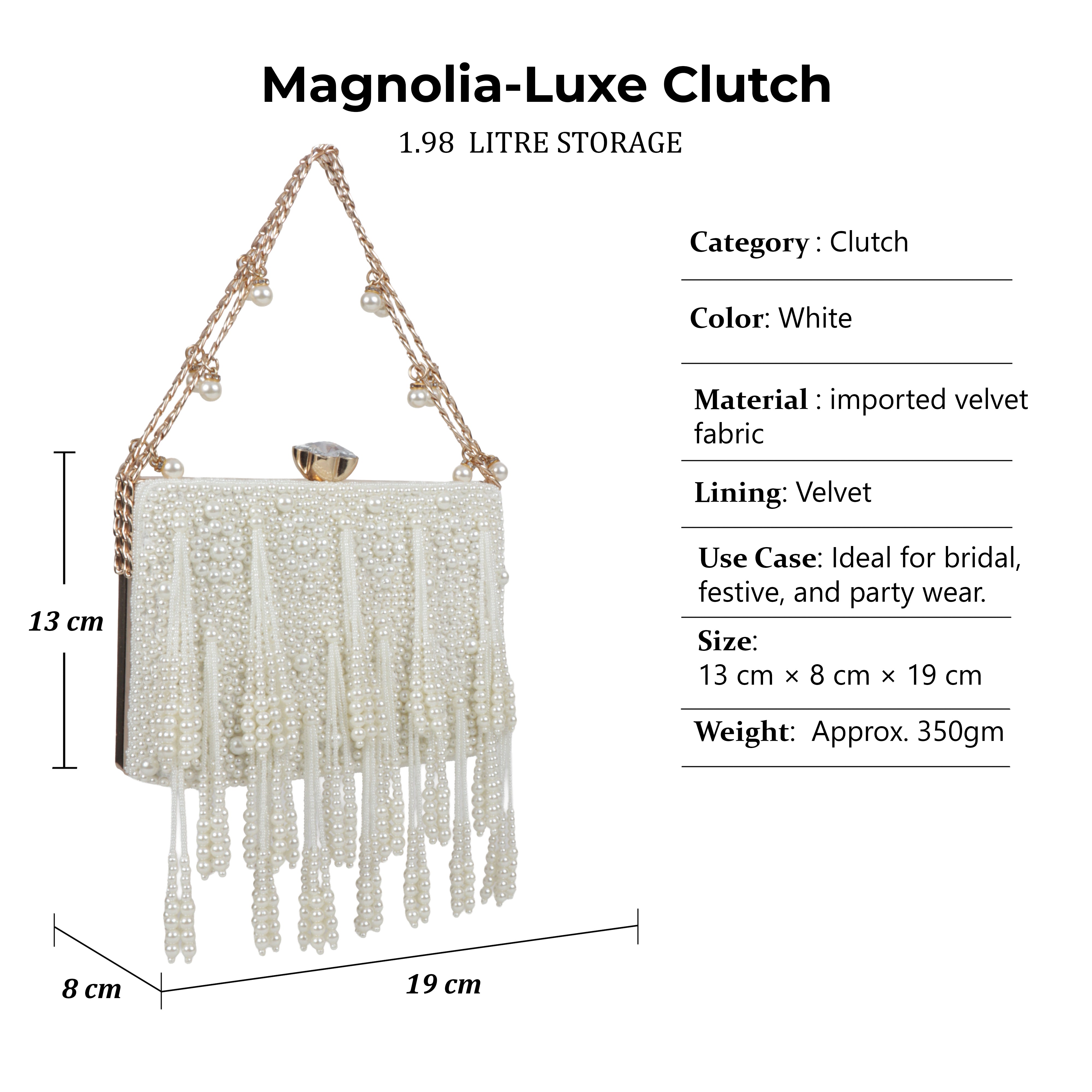 Magnolia Luxe Bronze Beaded Velvet Clutch – Bridal, Festive & Party Wear