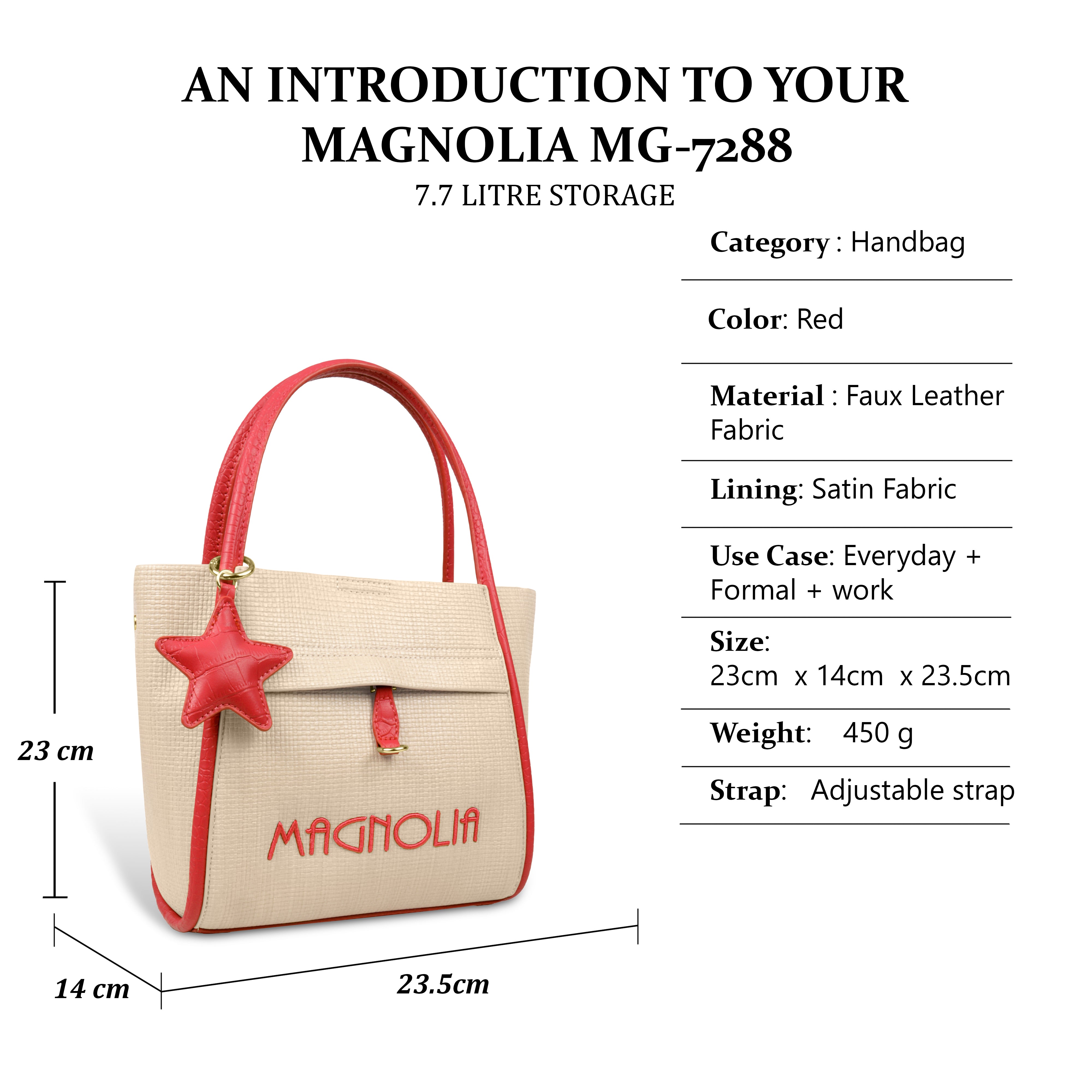 Premium Tote Handbag with Star Charm & Dual Handle Design