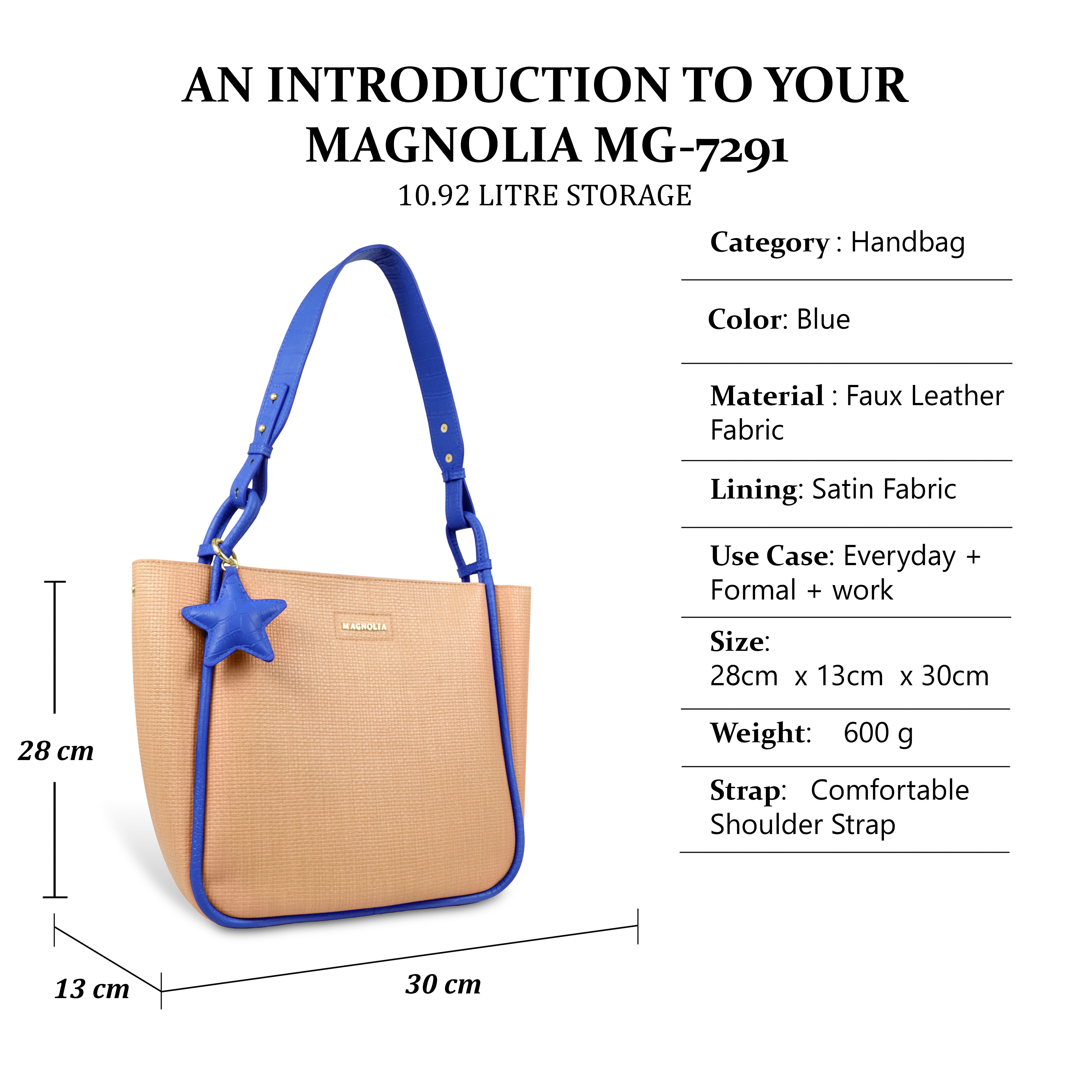 Stylish Leather Tote Bag with Star Charm & Spacious Interior