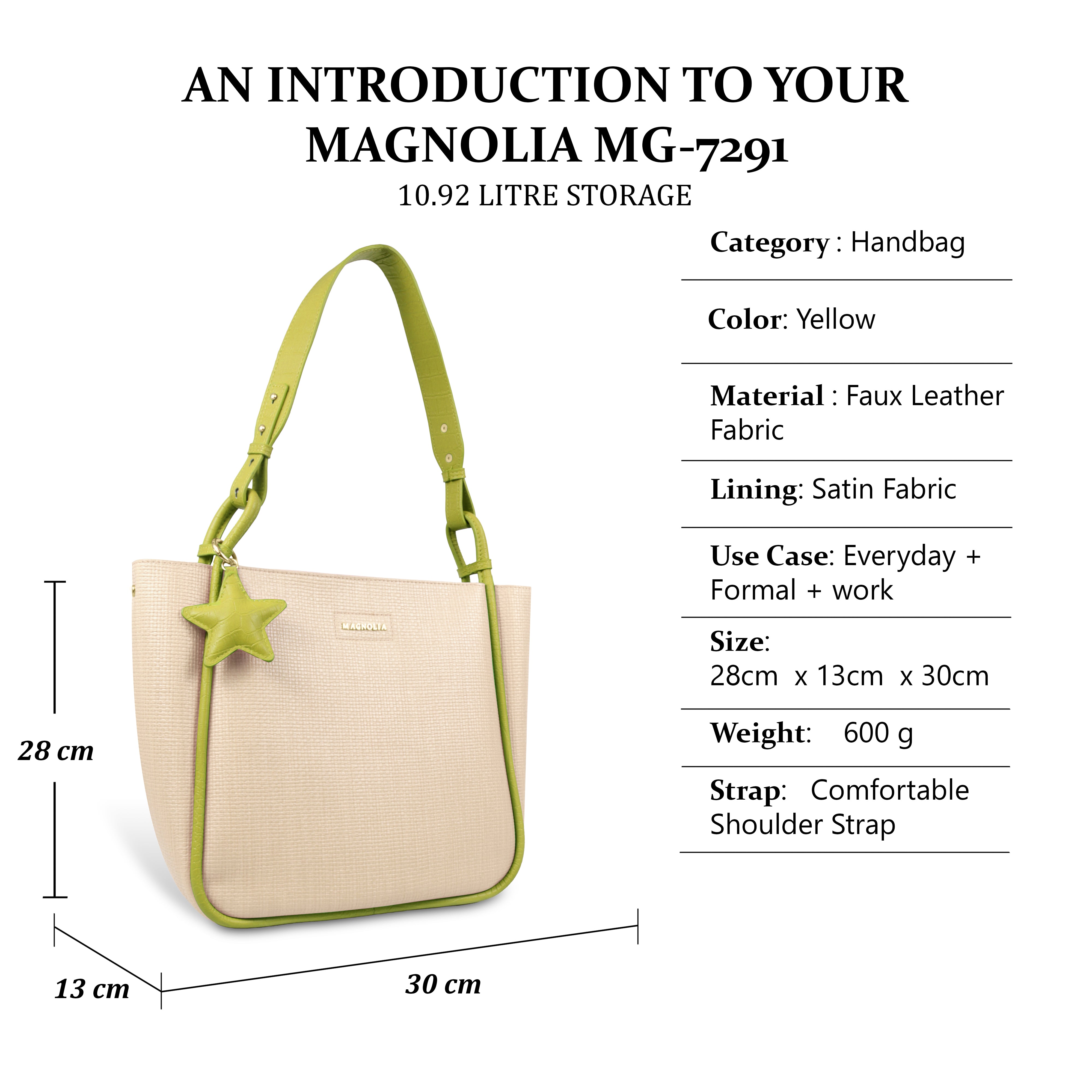 Stylish Leather Tote Bag with Star Charm & Spacious Interior