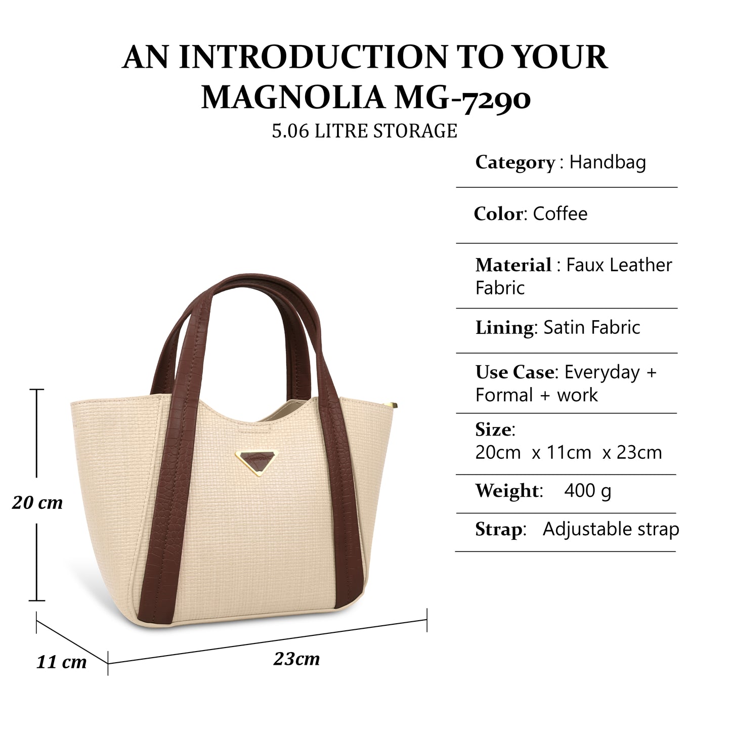Trendy Leather Tote Bag with Detachable Shoulder Strap & Spacious Interior