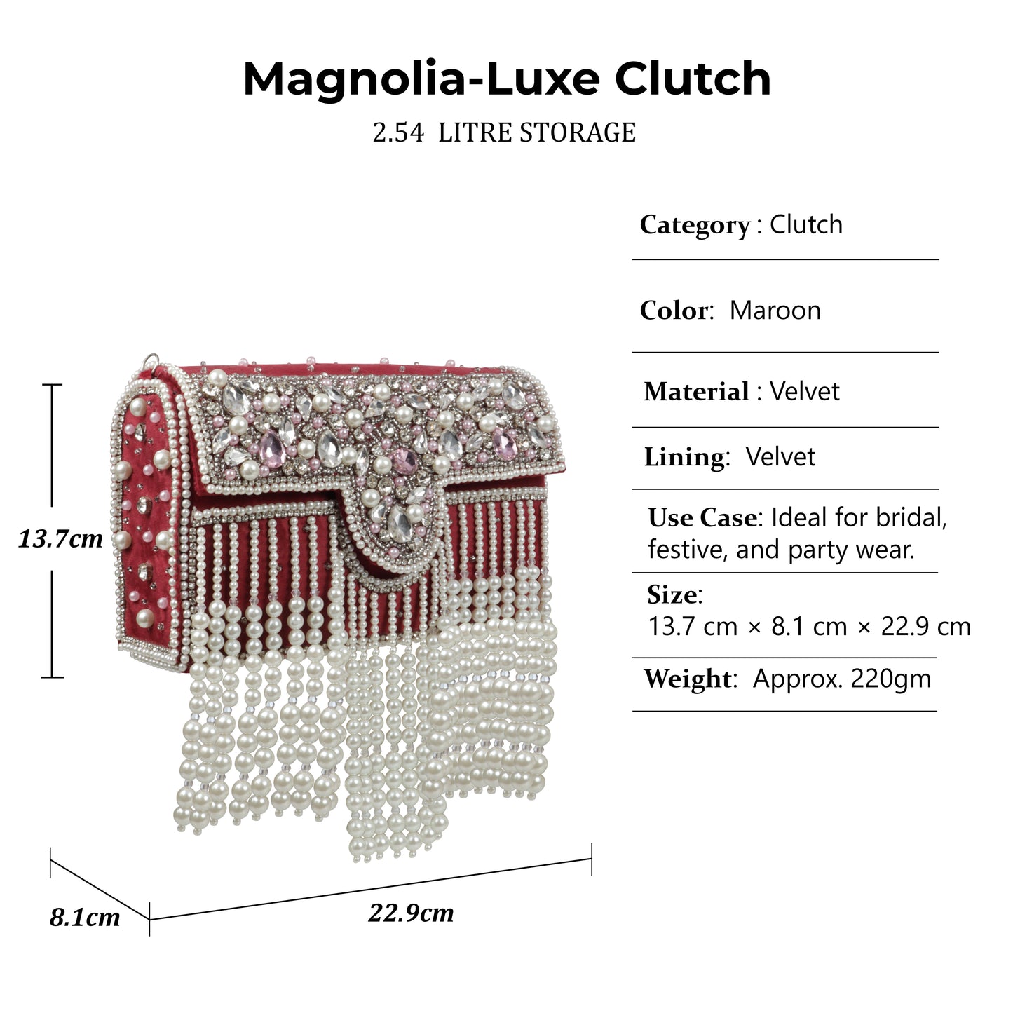 Magnolia Traditional Potli Style Handbag with Beadwork