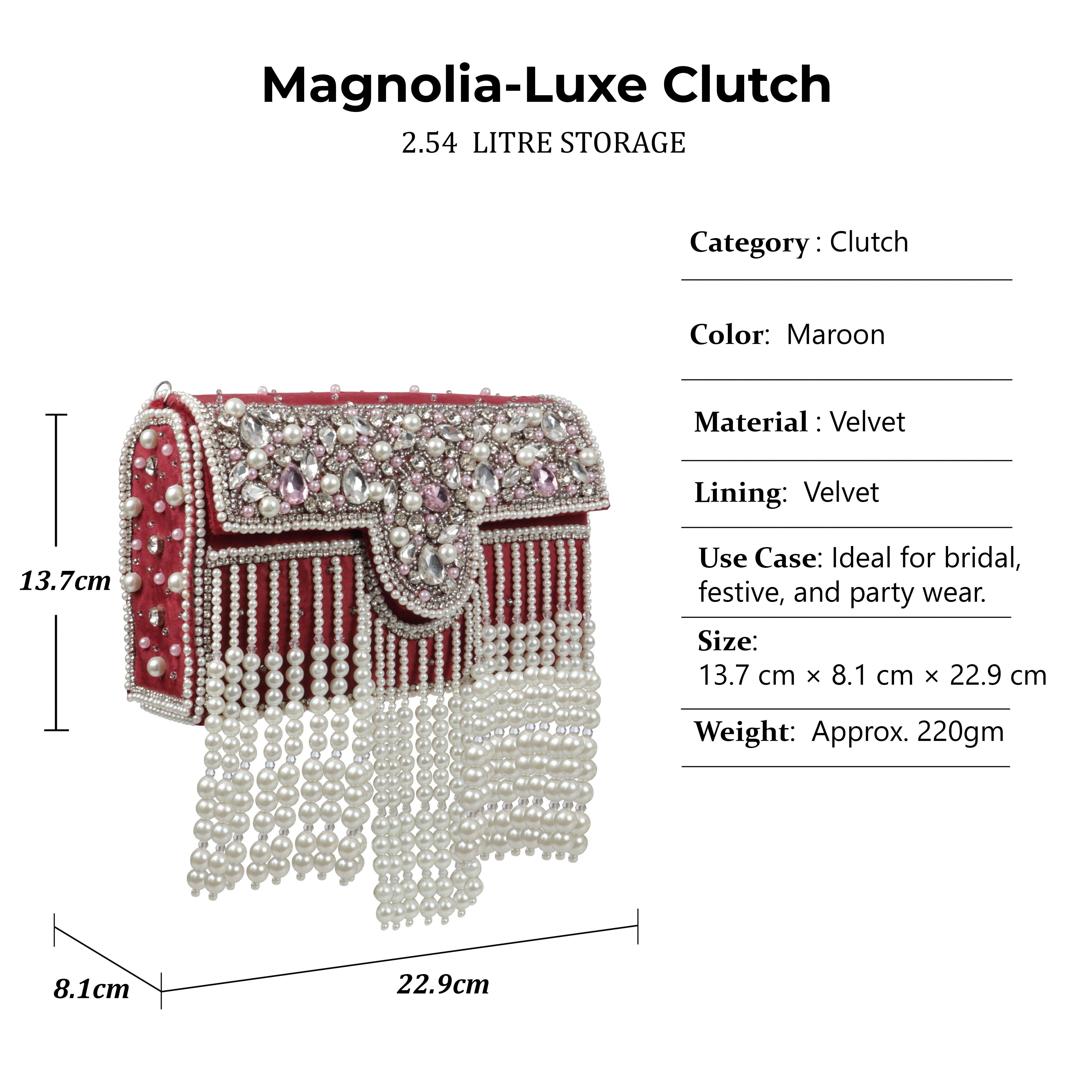 Magnolia Traditional Potli Style Handbag with Beadwork