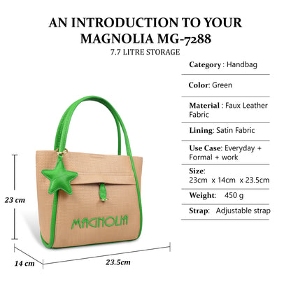 Premium Tote Handbag with Star Charm & Dual Handle Design