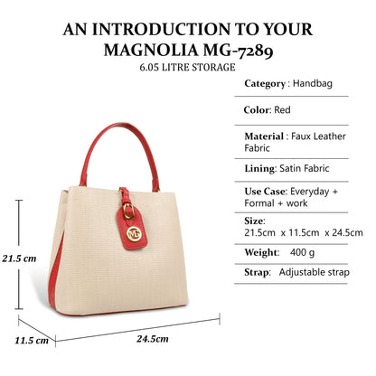 Fashionable Structured Handbag with Dual Handles
