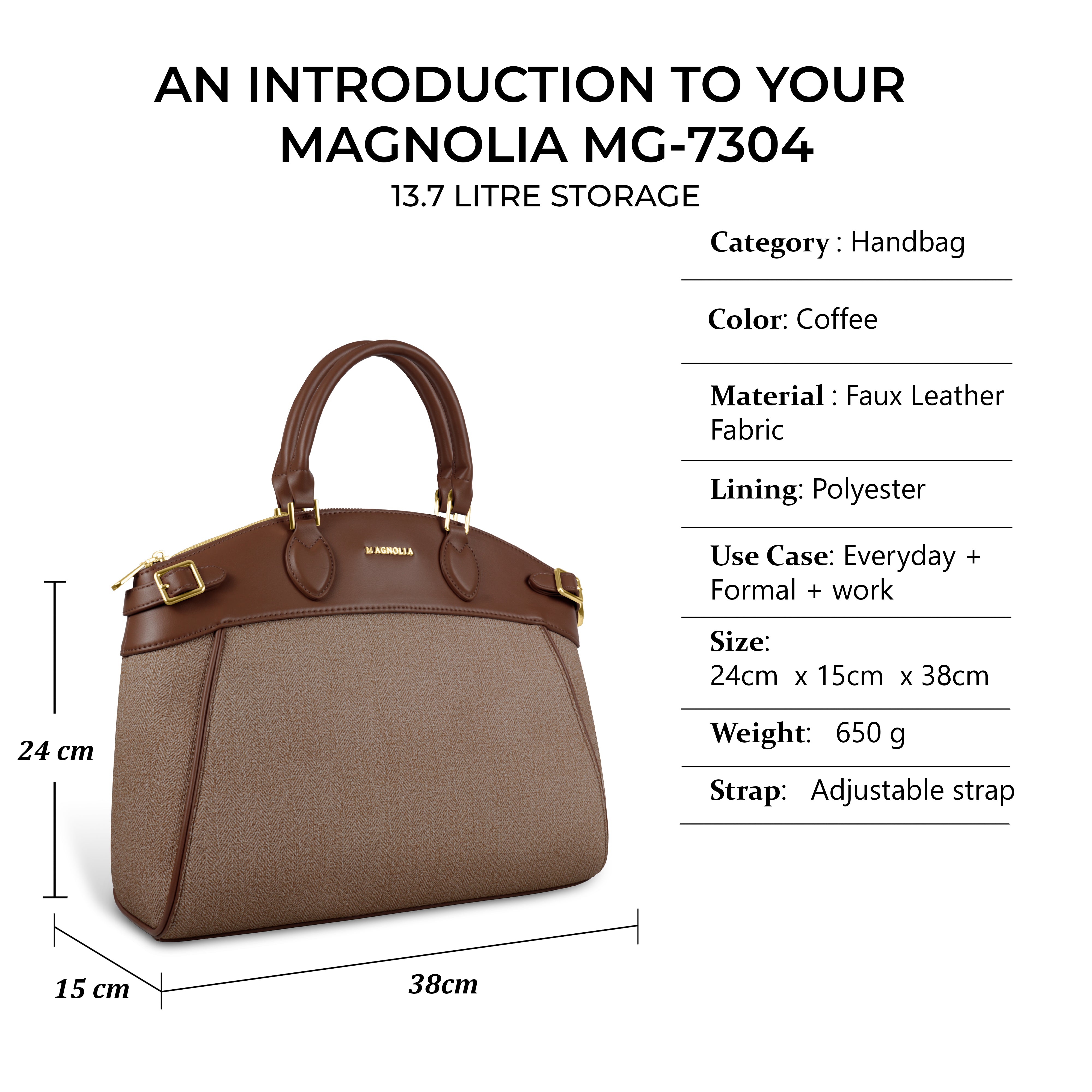 Trendy Leather Tote Bag with Detachable Shoulder Strap & Spacious Interior