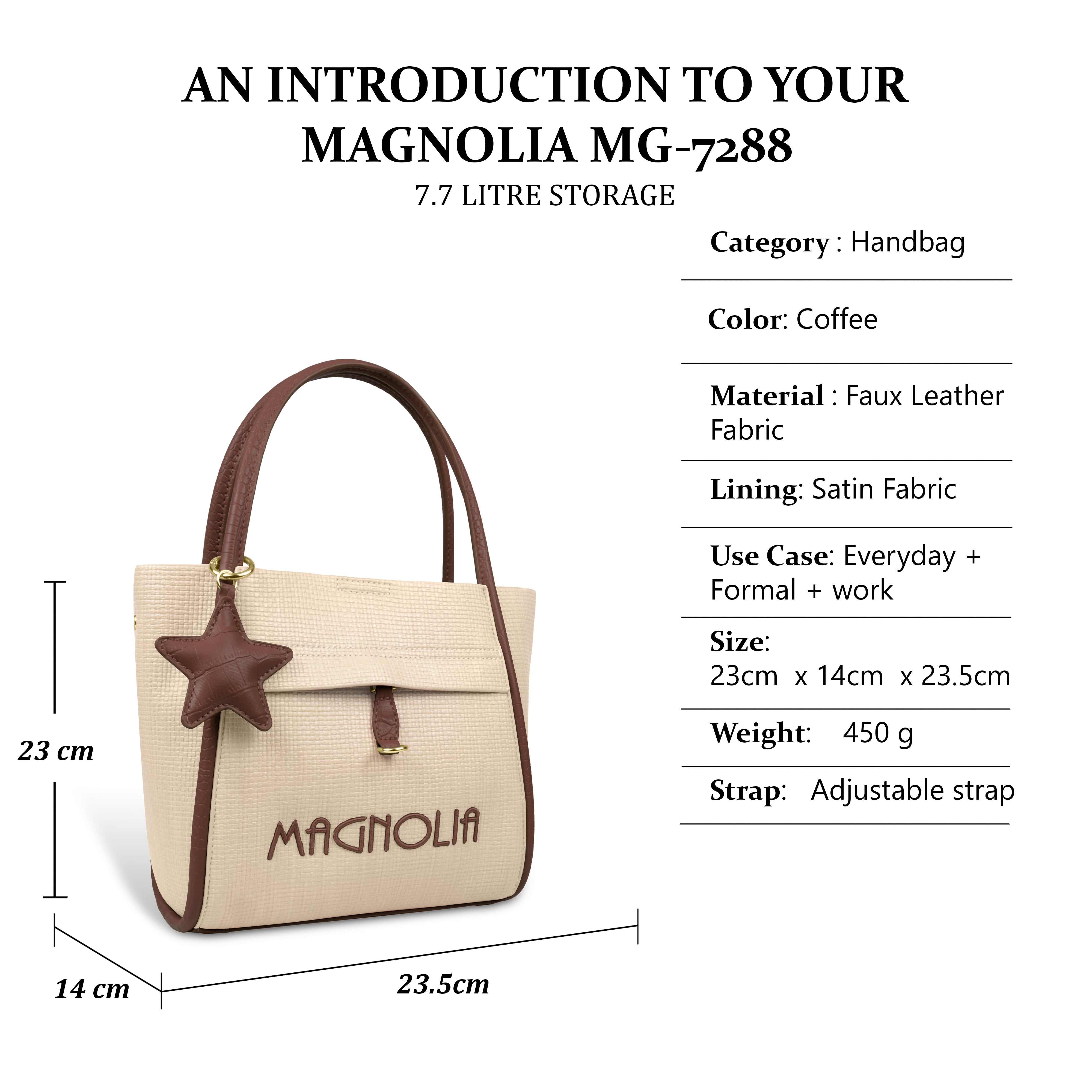 Premium Tote Handbag with Star Charm & Dual Handle Design